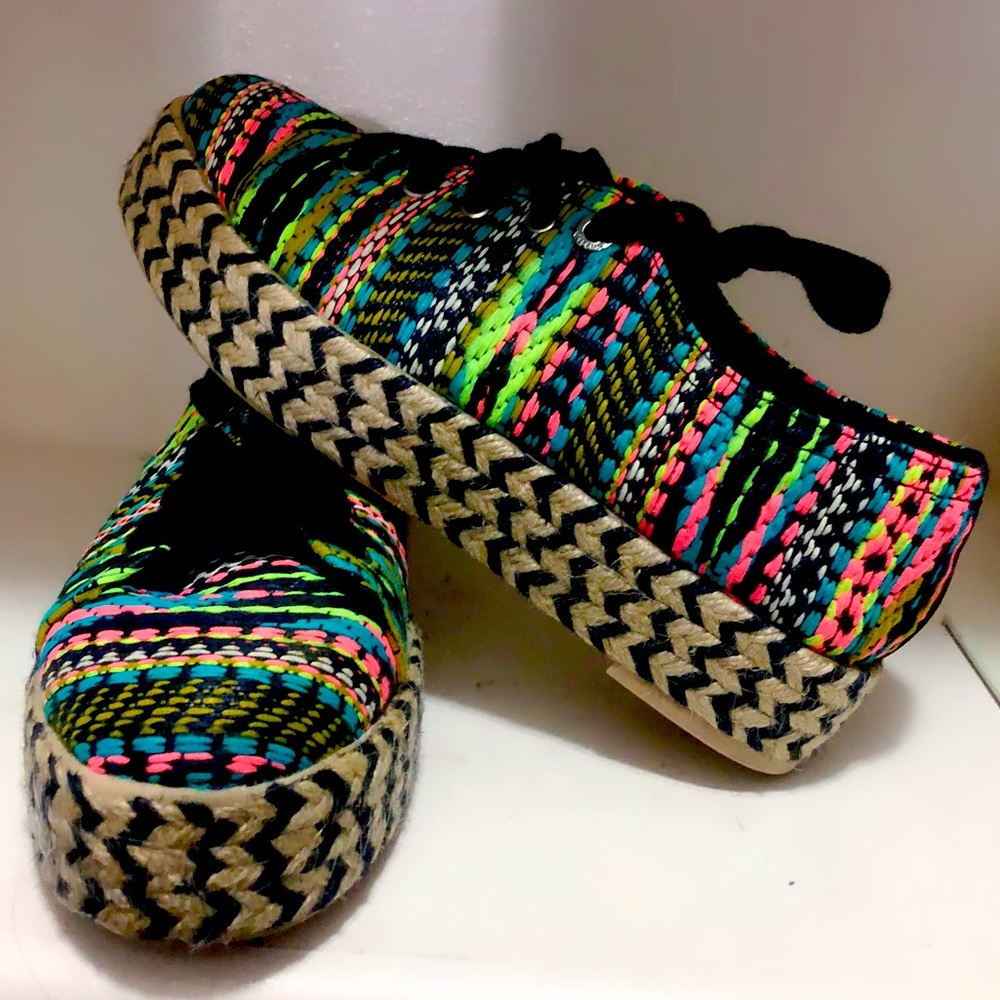 Aztec espadrille platform sneakers 7